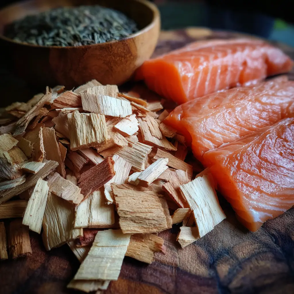 Wood types paired with smoked salmon rub