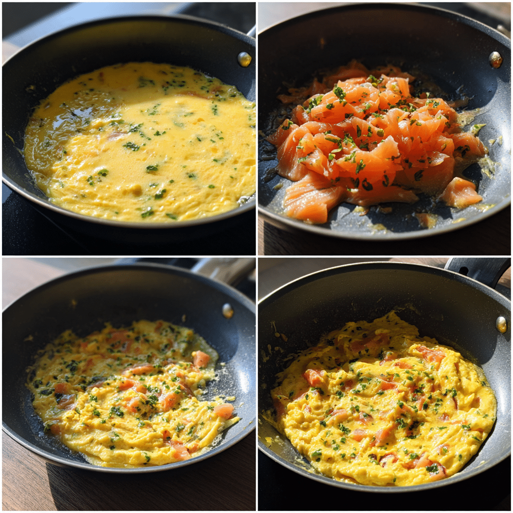 how to make smoked salmon egg white scramble