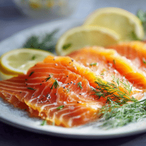 lightly smoked salmon recipe with lemon and dill