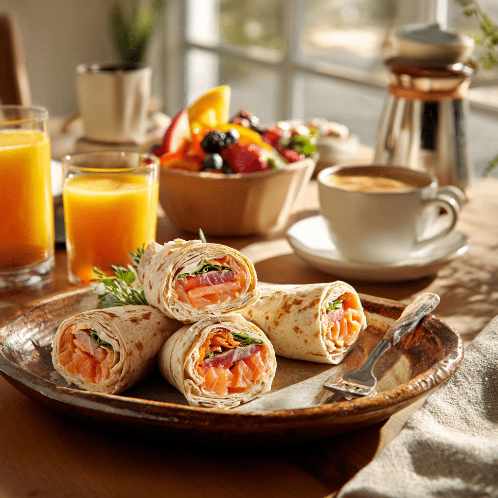 Easy Smoked Salmon Breakfast Wrap: A Luxurious Grab-and-Go Morning Treat 6 smoked salmon breakfast wrap brunch platter