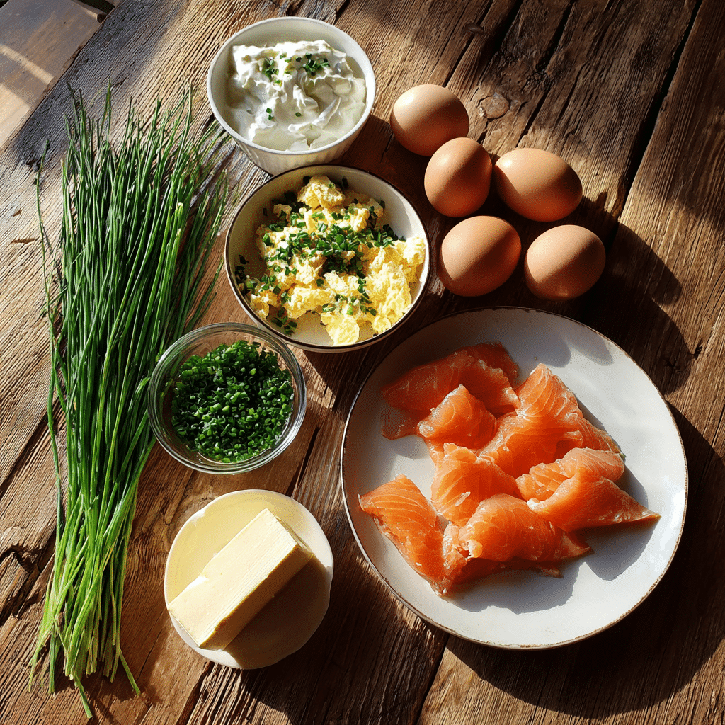 Creamy Smoked Salmon and Chive Scrambled Eggs – A Perfect Gourmet Breakfast 3 Ingredients for smoked salmon chive scrambled eggs