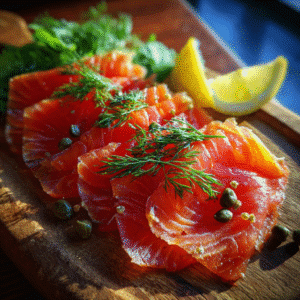 what is cold smoked salmon sliced on board