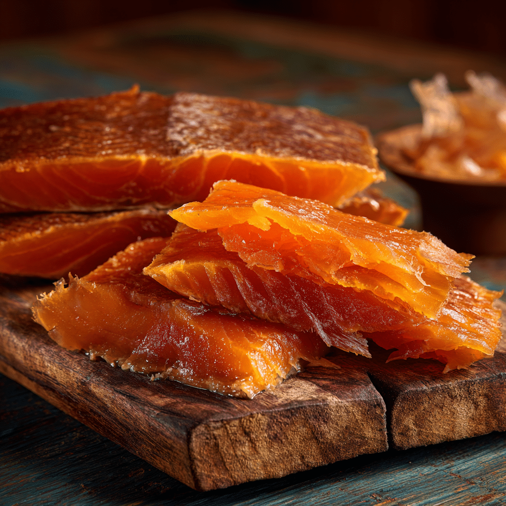 fully smoked salmon darker color firm texture